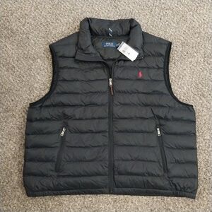 RALPH LAUREN BLACK VEST RIPPED